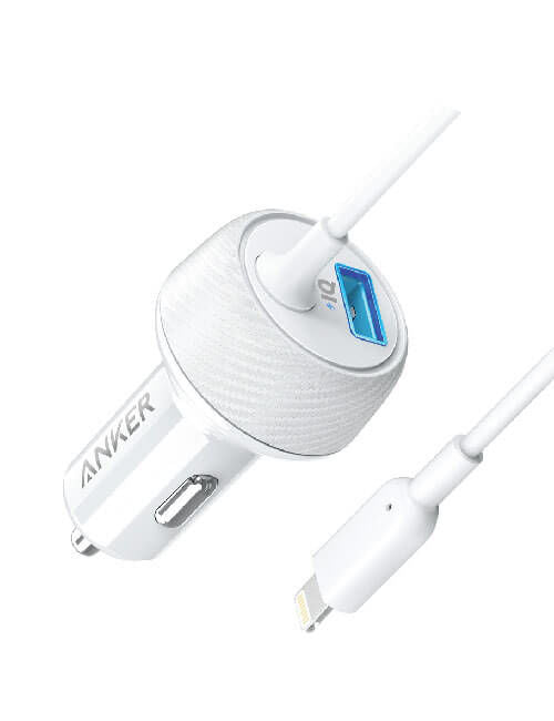 Anker A2214H21 Power Drive 2 Elite Lightning Car Charger - White | A2214H21