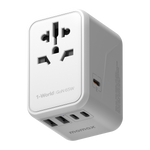 Momax Oneplug 65w Gan Extension Cord With Usb | White