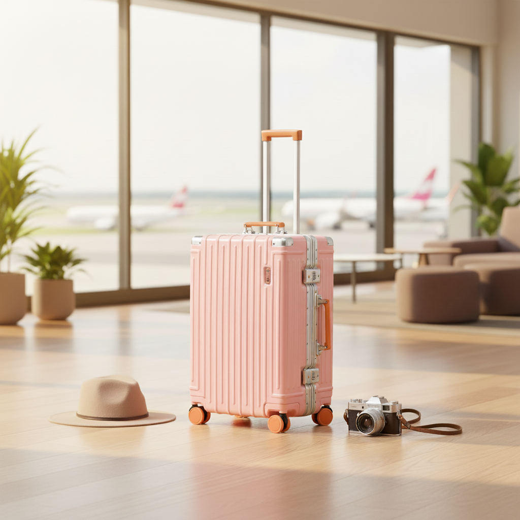 Trolly ABS Suitcase 4 Wheels 26 Inch | Pink