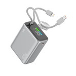 LZEL Neurovolt 15K Pd22.5W Mini Power Bank Pd3.0 & Qc3.0 | Usb-C Cable & Lightning Cable | Silver