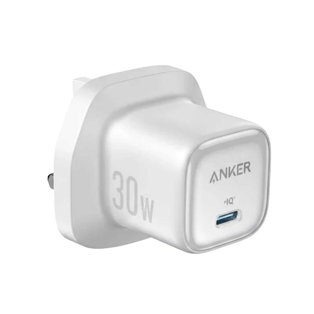 شاحن حائط USB-C السريع 30 واط من Anker | أبيض