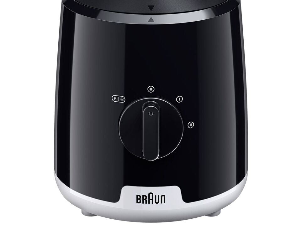 Braun PowerBlend 1 Jug Blender JB 1023 BK, 600 Watts, 1.2L Capacity with Chopper and Grinder Included
