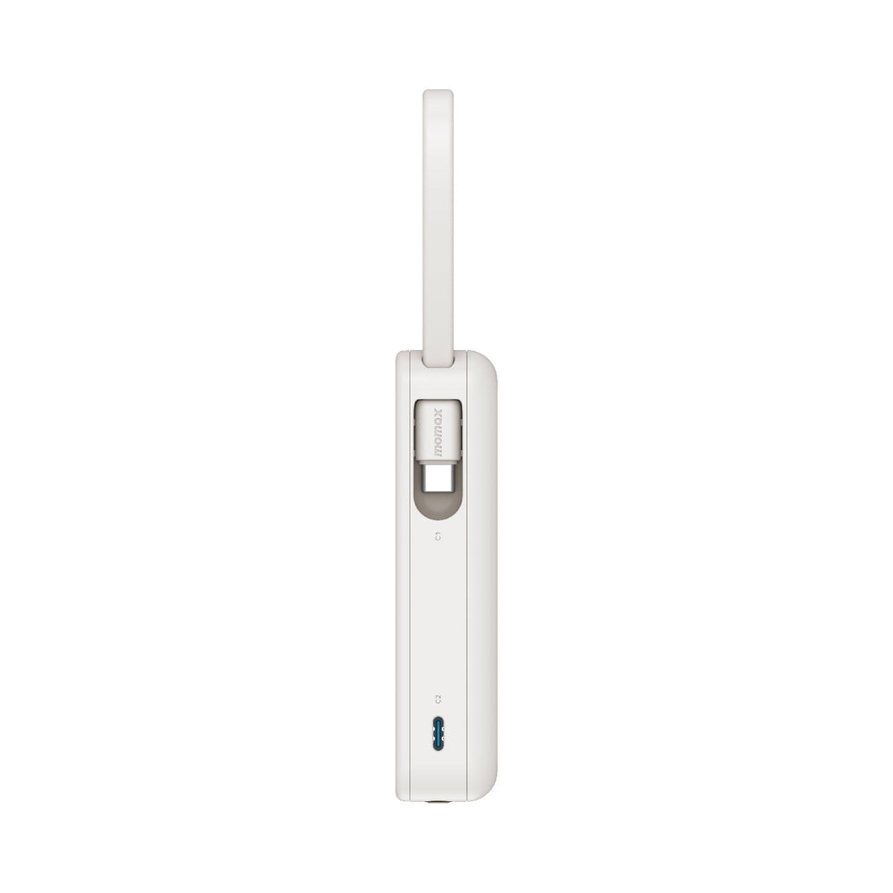 Momax 1-Power Vital Battery Pack 10000mAh With Dual Built-In USB-C Cable | White