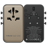 شاحن سفر من Momax 1-World GaN بقدرة 120 واط مع 4 منافذ + محول كهرباء | أسود