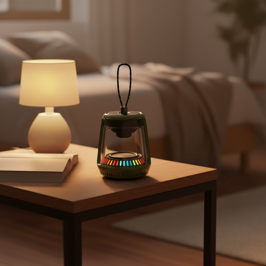 LZEL Aquilasonus Lamp Compact Waterproof Bluetooth Speaker With Dynamic RGB Lights | Green