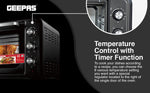 Geepas 42L Electric Oven with Convection & Rotisserie – 2000W Power
