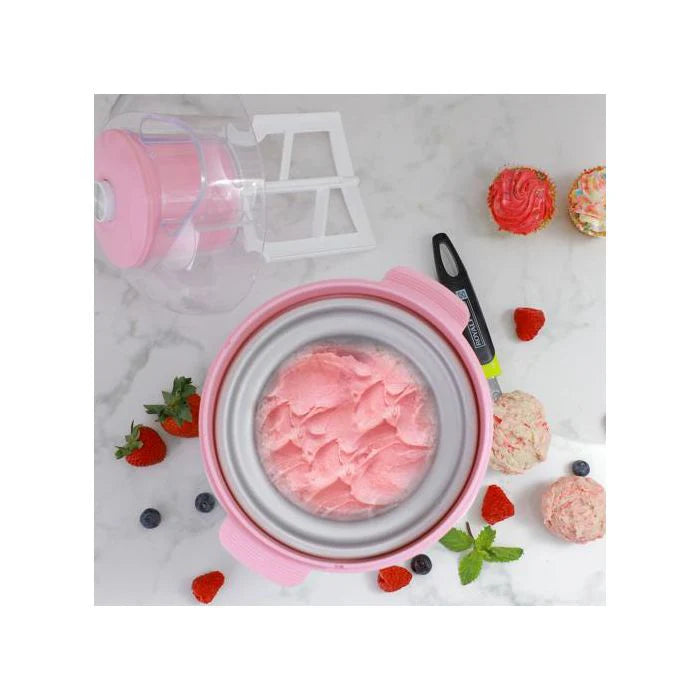 Geepas Ice Cream Maker Machine | BPA-Free, Makes Delicious Soft Ice Cream, Gelato, Frozen Yogurt & Sorbet, Easy-to-Clean Aluminum Bowl, 1.5QT