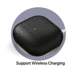 LZEL Airpods 4 Aurum Guard Premium TPU Leather Case | Black