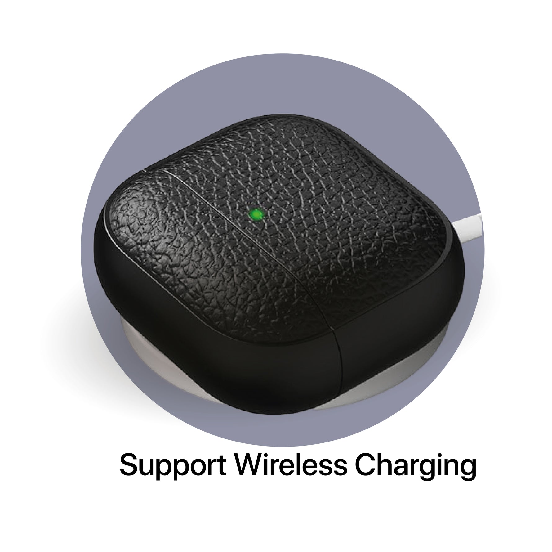 LZEL Airpods 4 Aurum Guard Premium TPU Leather Case | Black