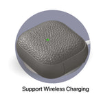 LZEL Airpods 4 Aurum Guard Premium TPU Leather Case | Gray