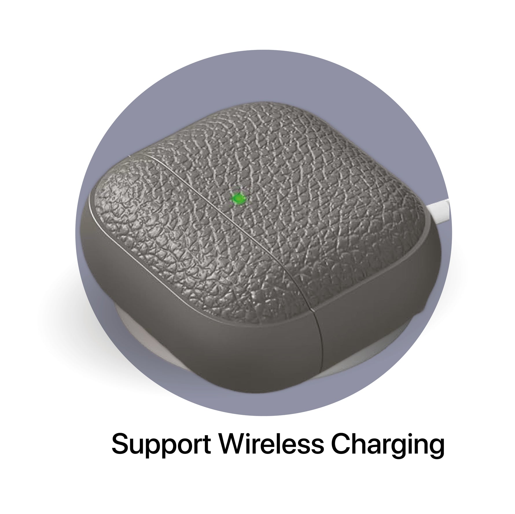 LZEL Airpods 4 Aurum Guard Premium TPU Leather Case | Gray