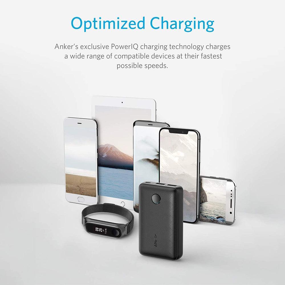 بطارية شحن Power Core Select من أنكر  سعة 10000 مللي أمبير شحن سريع بمنفذي USB-A مزدوجين بقدرة 12 واط | أسود