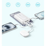 باور بانك Anker Zolo بسعة 10,000 مللي أمبير – شحن سريع 35 واط مع كابلي USB-C مدمجين