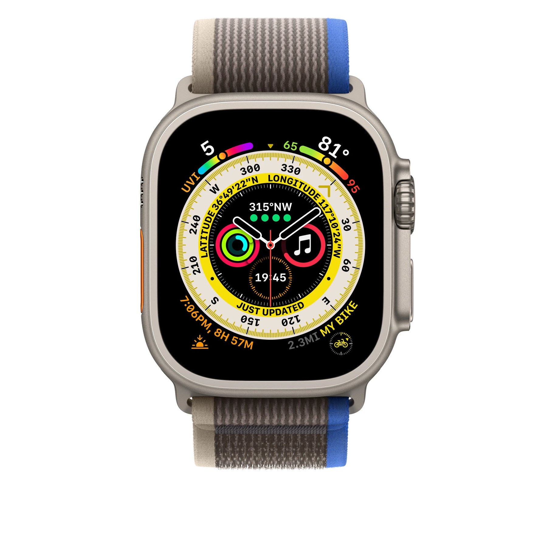 Apple Watch 49mm Trail Loop S/M | Blue/ Gray