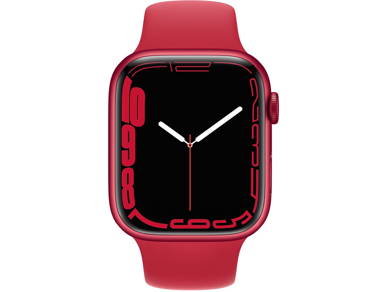 Apple Watch Series 7 GPS, 45mm RED Aluminium Case with RED Sport Band - Regular