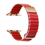 Magnetic Watch 42/44/45MM Leather Strap | Red