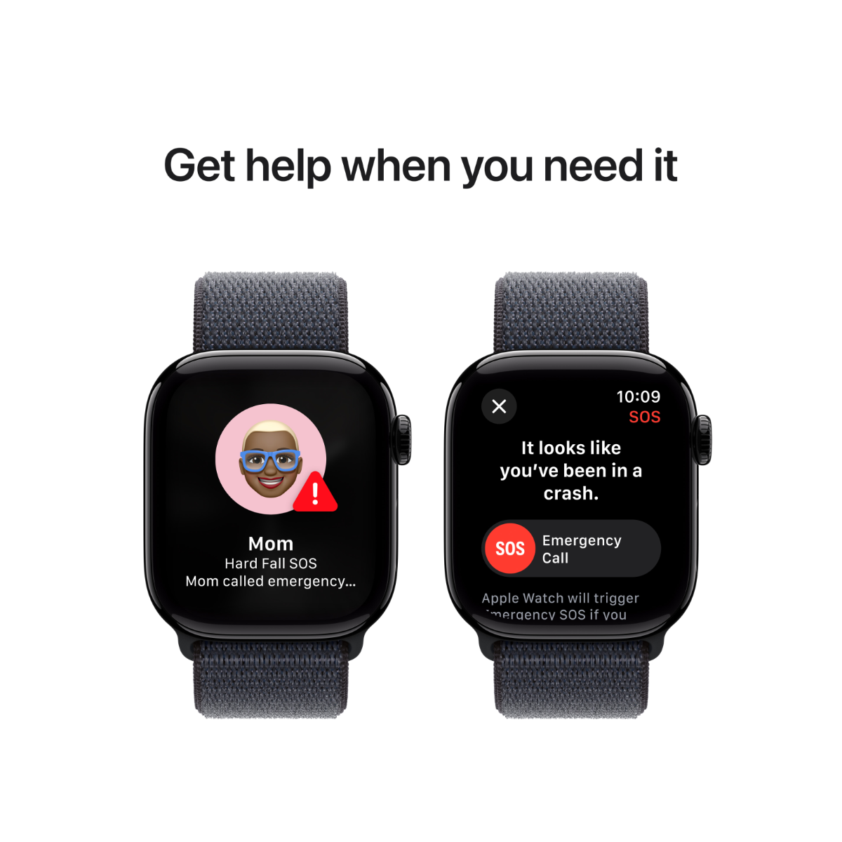 ساعة Apple Watch Series 10 GPS + Cellular مقاس 42 مم بهيكل من الألومنيوم باللون الأسود مع حزام رياضي Ink