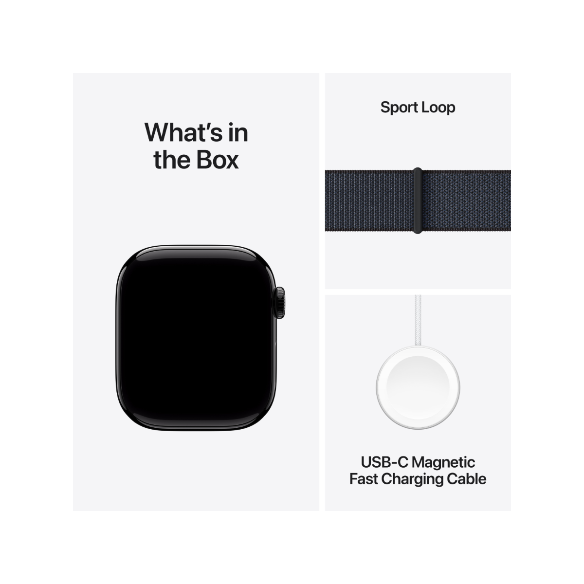 ساعة Apple Watch Series 10 GPS + Cellular مقاس 42 مم بهيكل من الألومنيوم باللون الأسود مع حزام رياضي Ink