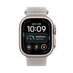 ساعة Apple Watch Ultra 4 GPS + Cellular مقاس 49 مم - تيتانيوم طبيعي مع سوار Ocean رمادي شفاف