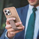 Asli Global Gravitas iPhone 16 Pro MagLeather MagSafe With Grip & Stand Case |Desert Caramel