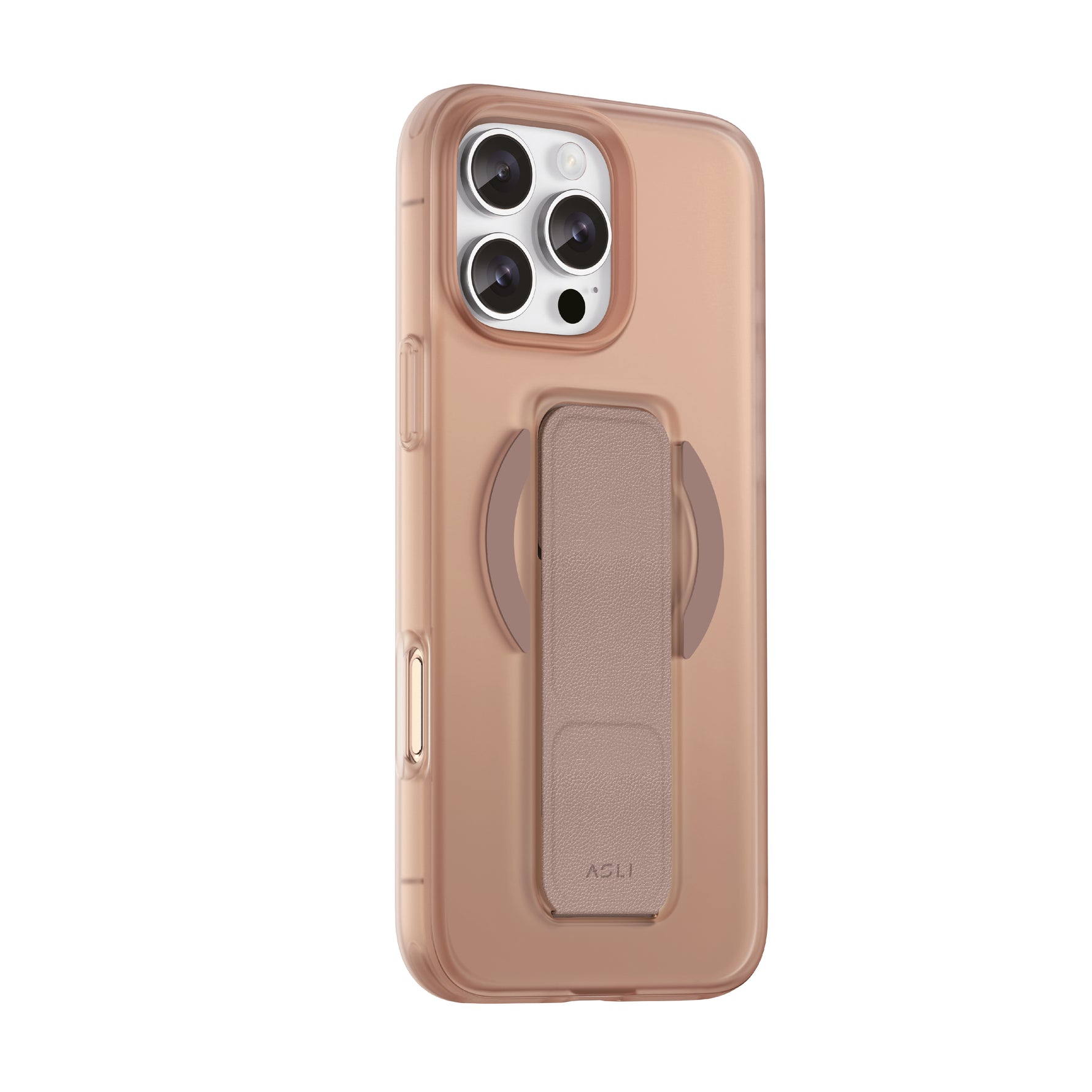 Asli Global Gravitas iPhone 16 Pro MagLeather MagSafe With Grip & Stand Case |Desert Caramel