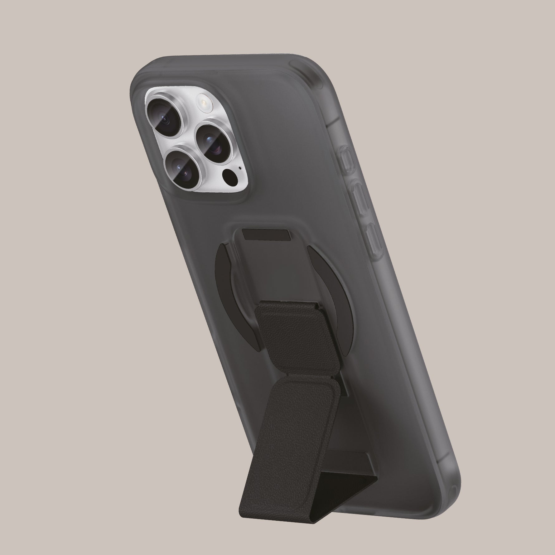 Asli Global Gravitas iPhone 15 Pro Max MagLeather MagSafe With Grip & Stand Case |Black