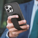 Asli Global Gravitas iPhone 15 Pro Max MagLeather MagSafe With Grip & Stand Case |Black