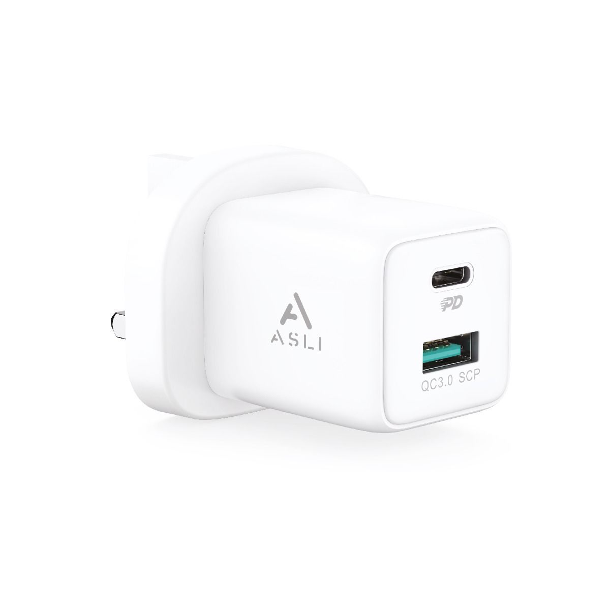 Asli 30W Fast Home Charger Adapter for Smartphone Devices With PD And QC3.0 Ports | HC-30W