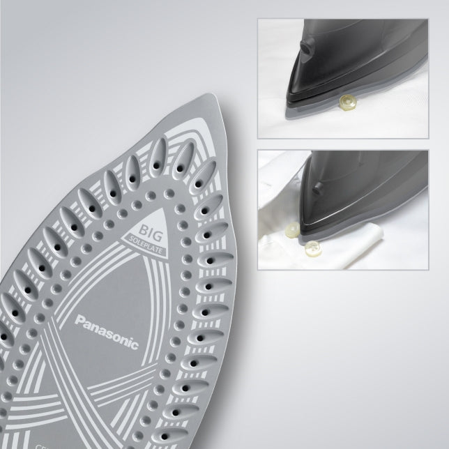 مكواة بخار باناسونيك بقوة 2400 واط مع قاعدة كبيرة