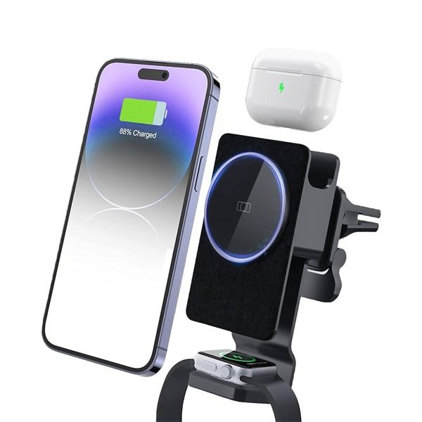 3in1 Magnetic Wireless Car Charger Mount