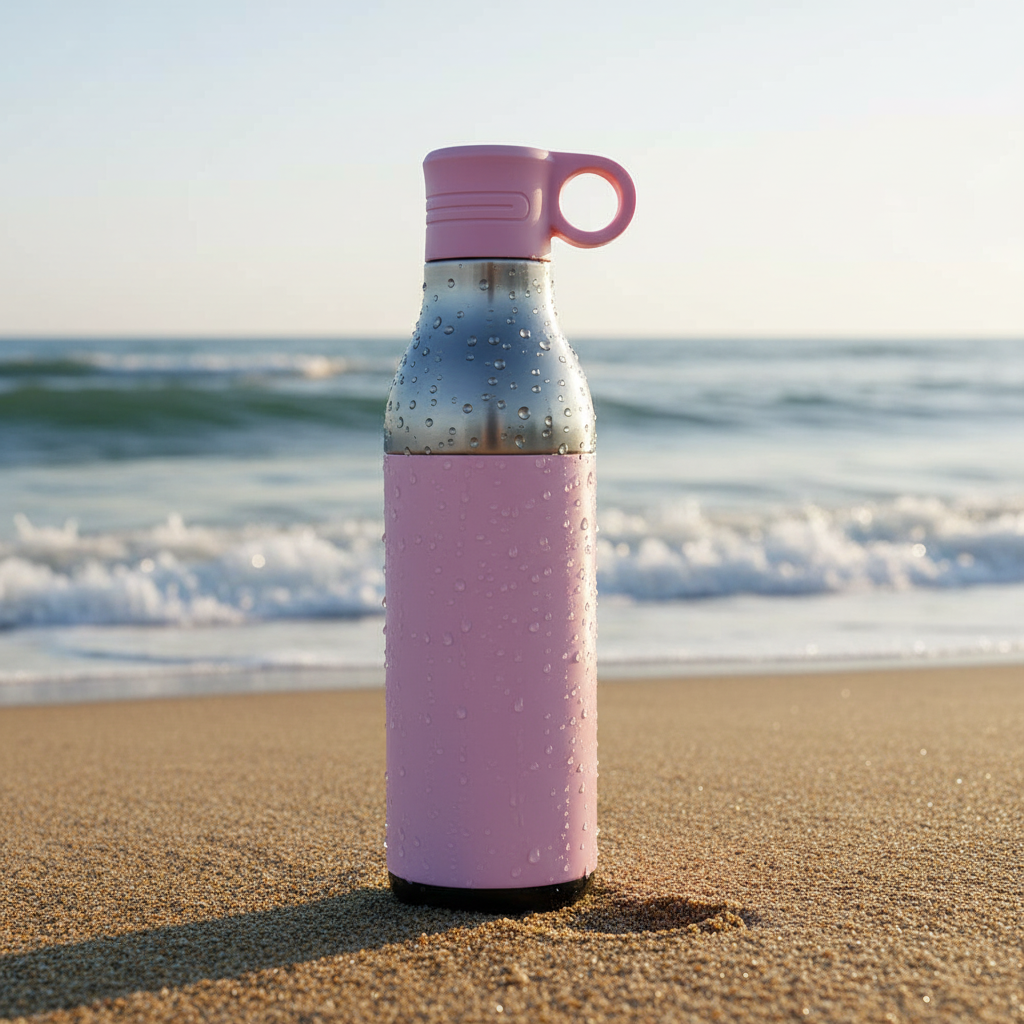 LZEL Natura Elva Vacuum Bottle Dual 400 mL + 400 mL | Pink Aluminum