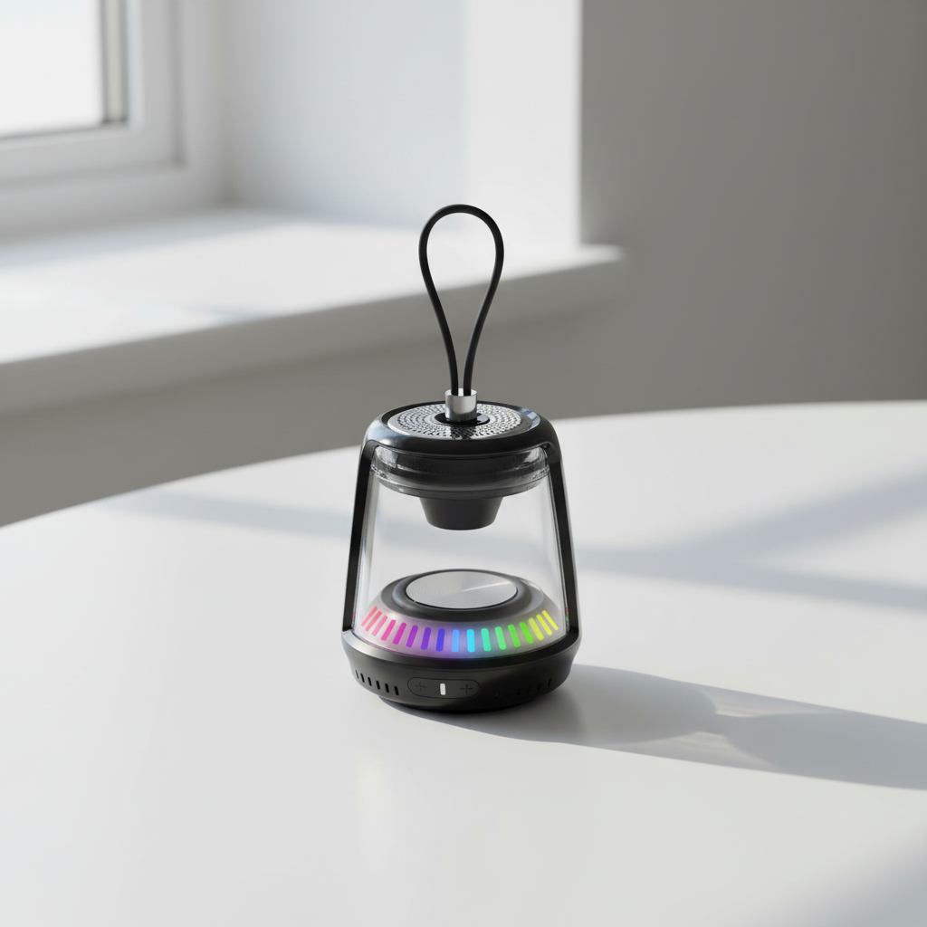 LZEL Aquilasonus Lamp Compact Waterproof Bluetooth Speaker With Dynamic RGB Lights | Black