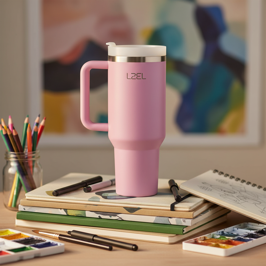 LZEL Tumbler With Handle 800ML Aqua Pure Vacuum Insulated | Light Purple