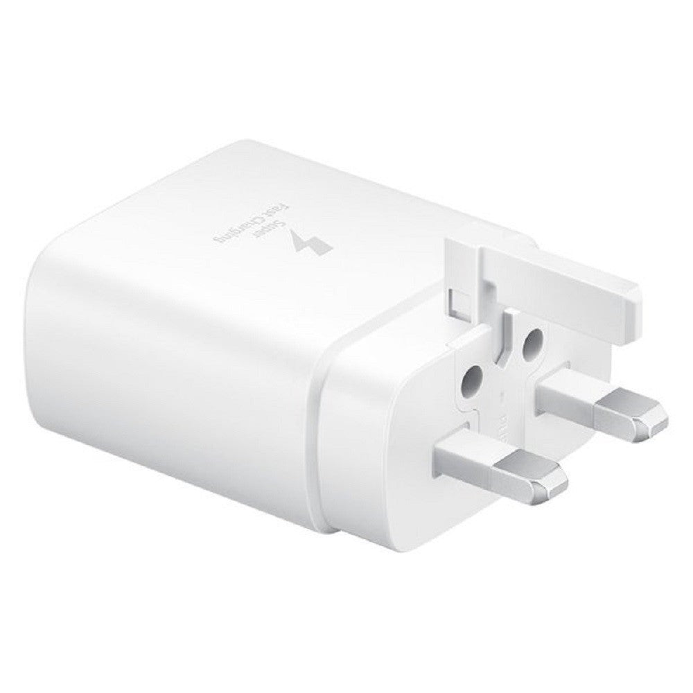 شاحن سامسونج فائق السرعة بقوة 45 واط مع كيبل USB-C إلى USB-C | أبيض