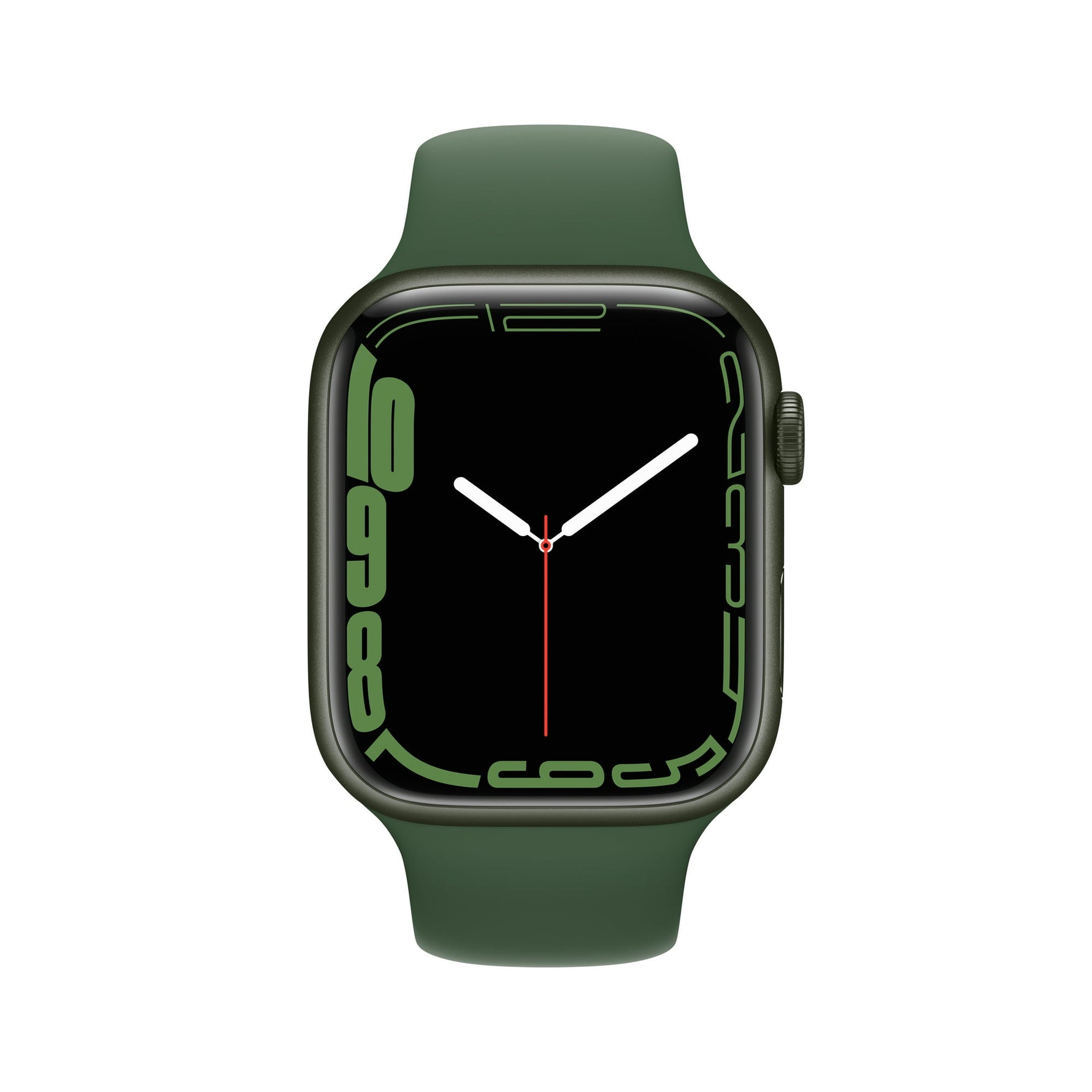 ساعة Apple Watch Series 7 (GPS + Cellular) مقاس 45 مم – هيكل ألومنيوم أخضر مع سوار رياضي Clover