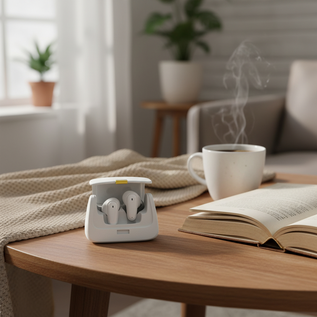 سماعة لاسلكية من أسلي جلوبال بتصميم حقيبة يد|أبيض