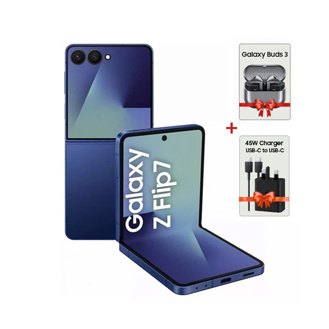 هاتف Samsung Galaxy Z Flip 7 - رام 12GB - مساحة 256GB + هدايا | أزرق