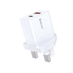 شاحن حائط مزدوج المنافذ بقدرة 20 واط من 90 بيرسنت ثاندرنيو فولت | أبيض