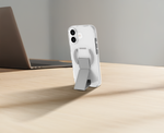 LZEL MagClear LeatherGrip Case for iPhone 17 | Titanium