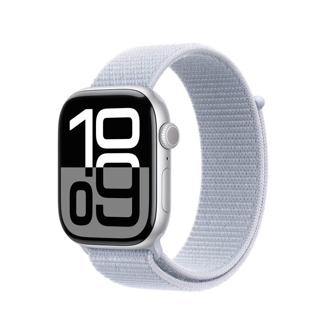 Apple Watch Series 10 - 46mm - GPS - Silver Aluminium Case - Sport Loop | Blue Cloud