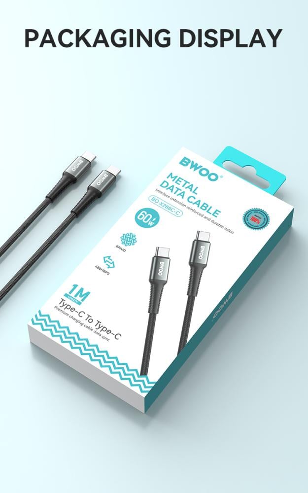 Bwoo Metal Data Cable Type-c To Type-c 1m