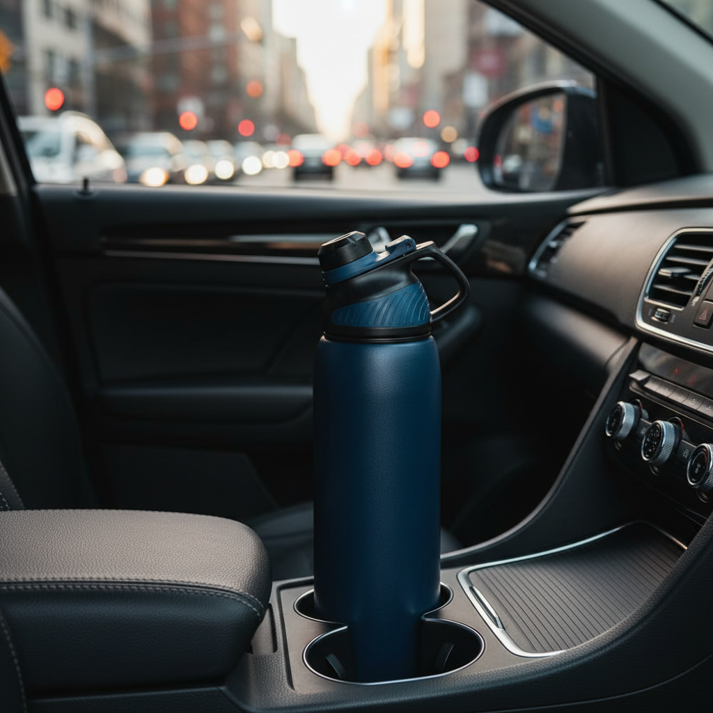 Asli Global 600ml Stainless Steel Metal Canteen for Travel Water Bottle | Blue