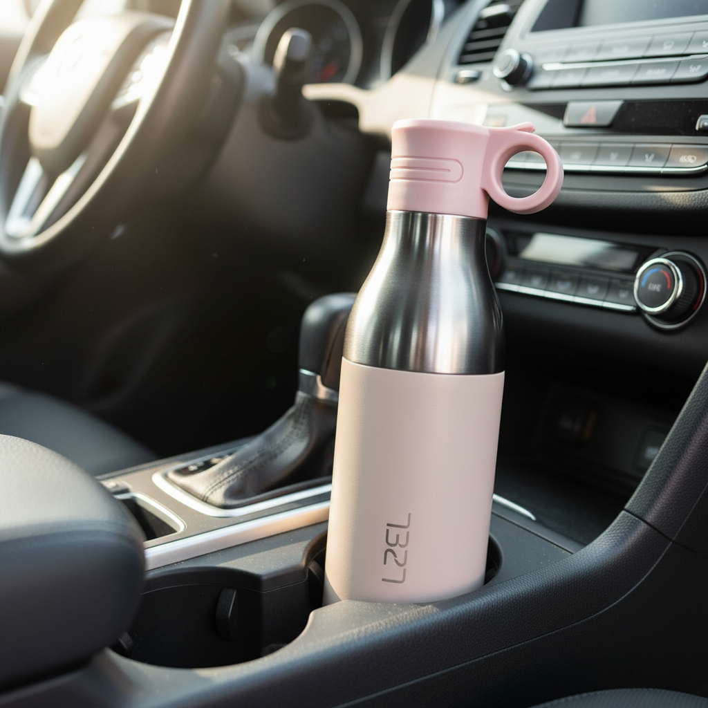 LZEL Natura Elva Vacuum Bottle Dual 400 mL + 400 mL | Milk Tea Aluminum