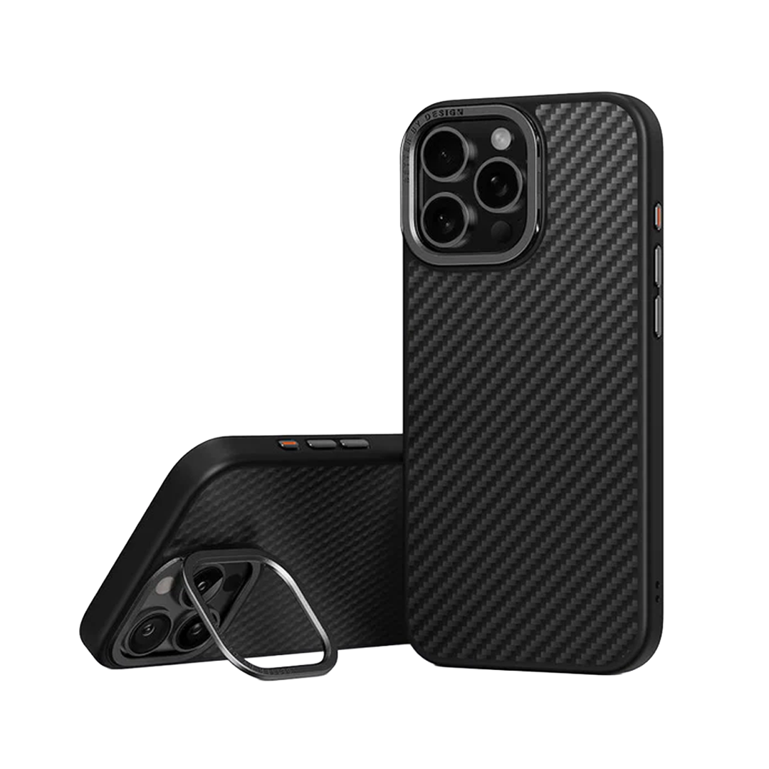 Uniq iPhone 16 Pro Max Hybrid Keva Max MagSafe Case With Camera Stand Carbon | Black