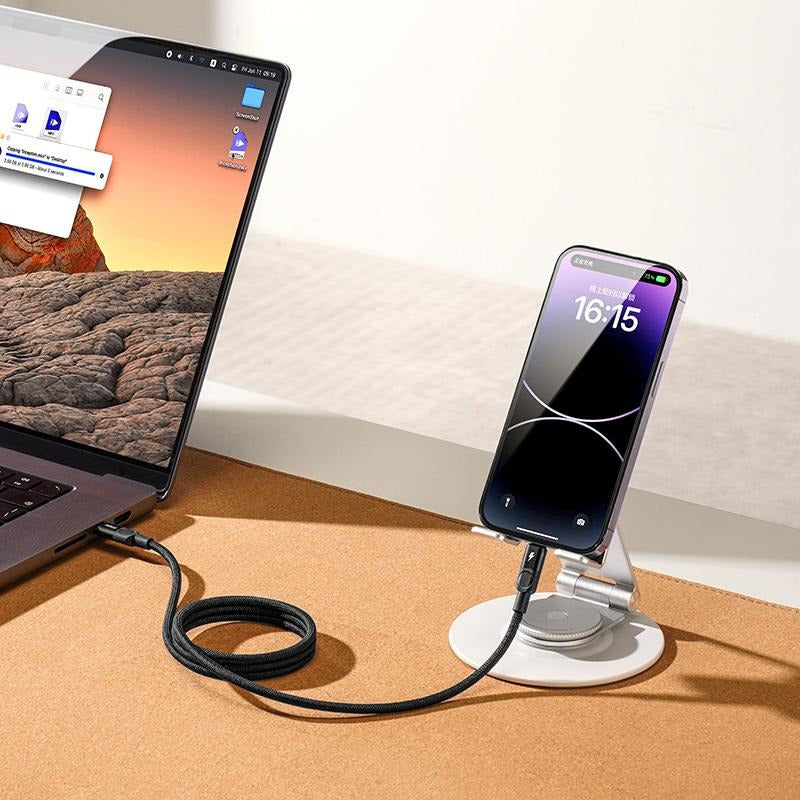 كيبل Momax Mag.Link بطرف USB-C إلى Lightning مغناطيسي 60 واط بطول 1 متر | أسود