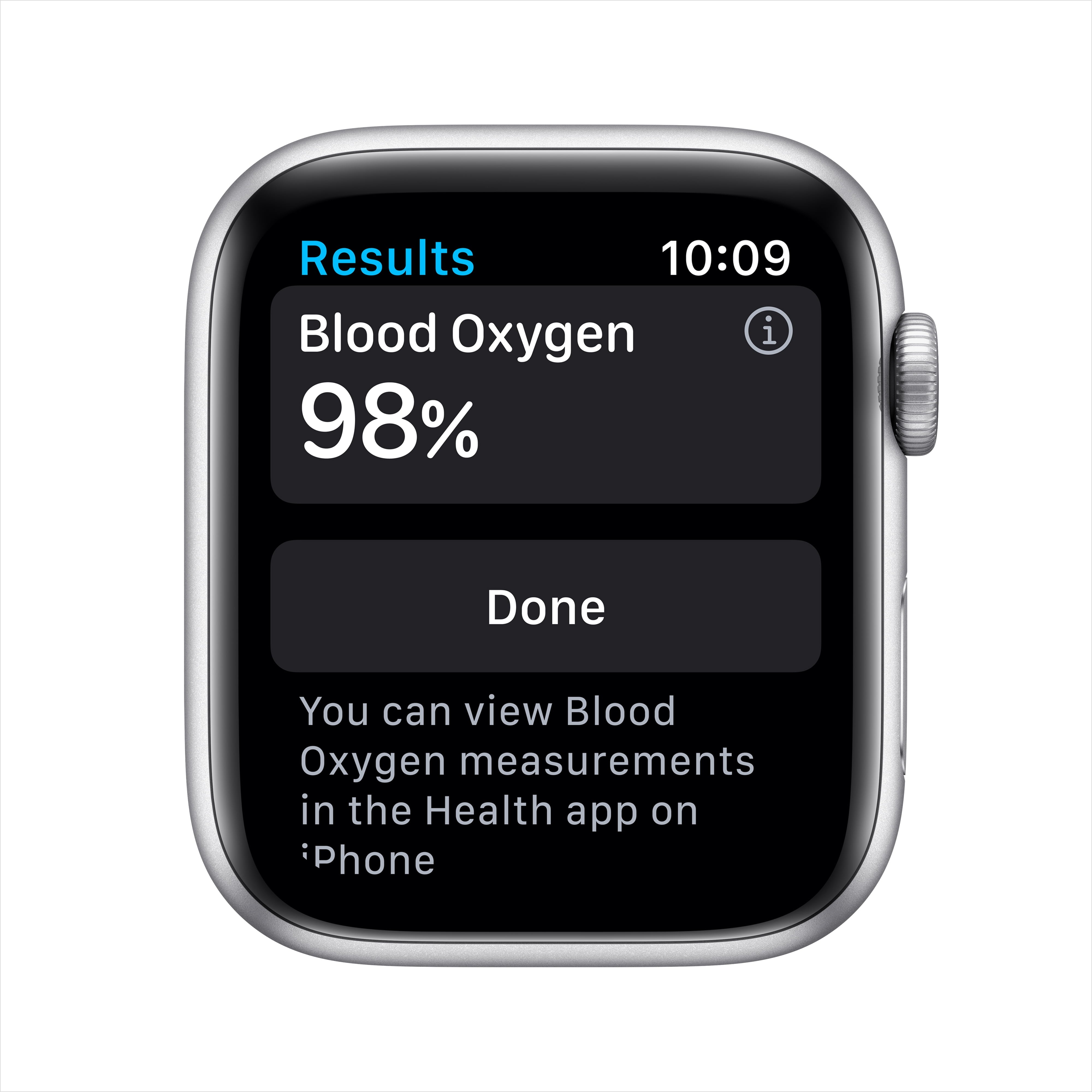 Apple Watch Series 6 GPS, 44mm Silver Aluminium Case with White Sport Band - Regular