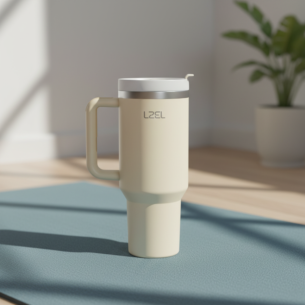 LZEL Tumbler With Handle 800ML Aqua Pure Vacuum Insulated | Rose Quartz