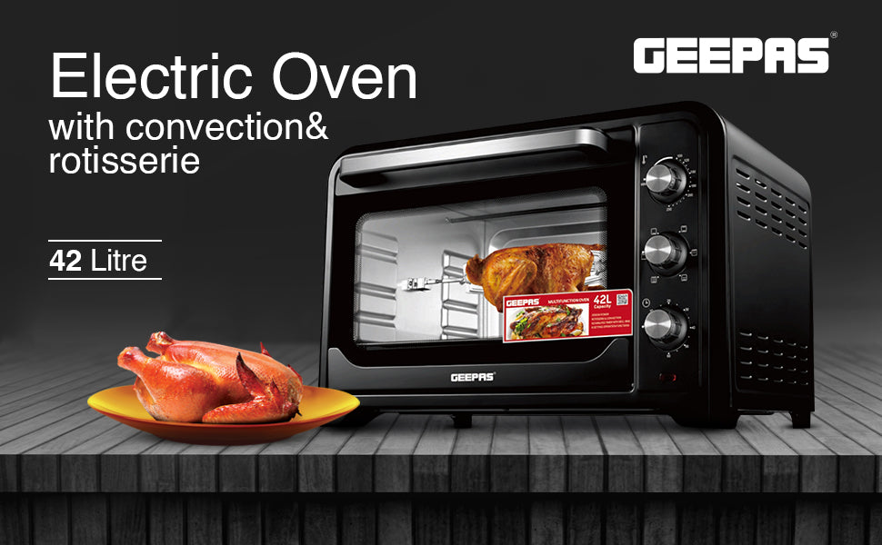 Geepas 42L Electric Oven with Convection & Rotisserie – 2000W Power