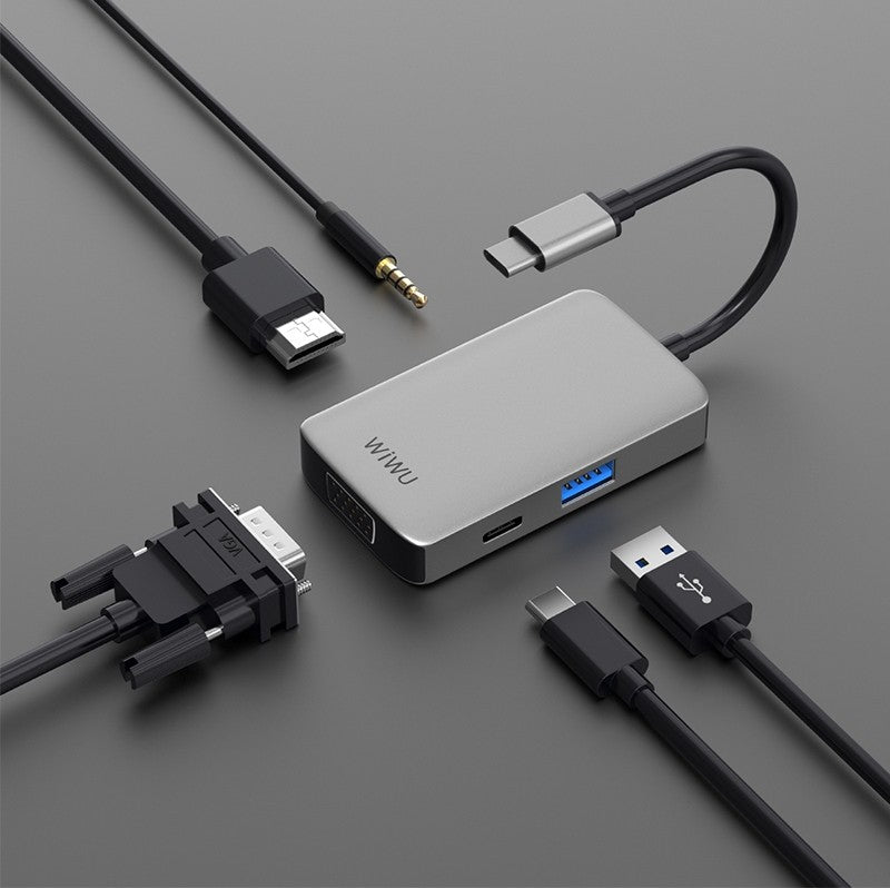 WIWU ALPHA 5IN1 USB-C HUB GRAY