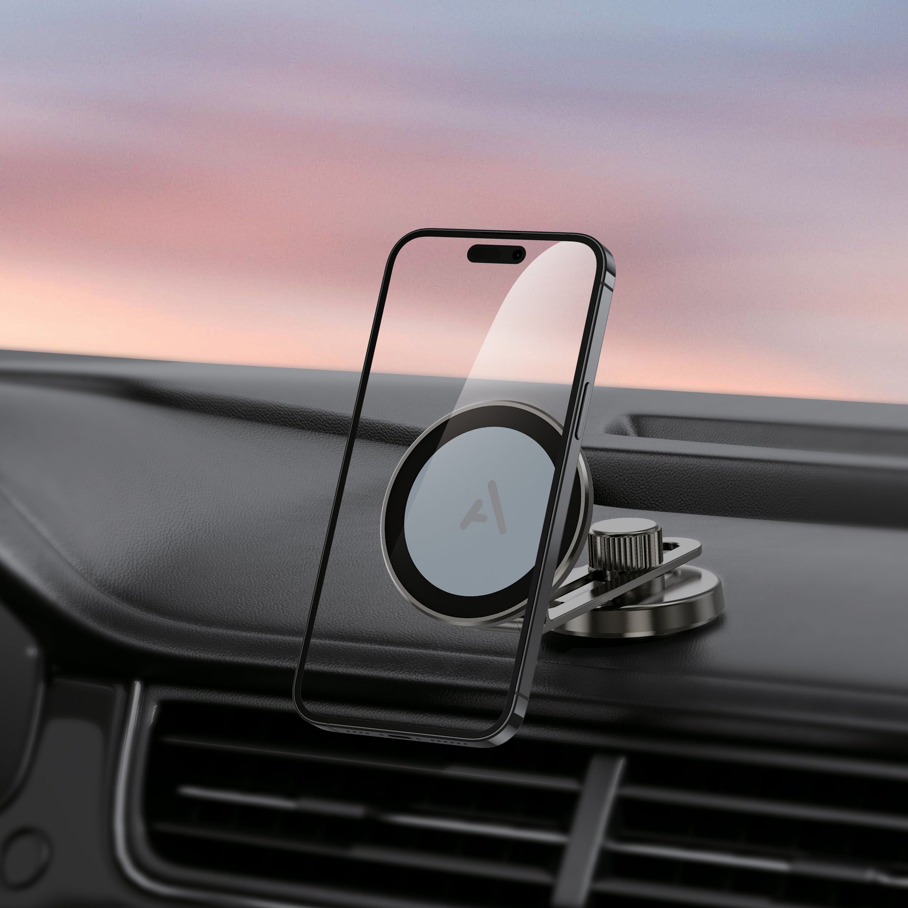 حامل للهاتف من  أسلي جلوبال للسيارة مغناطيسي | أسود
